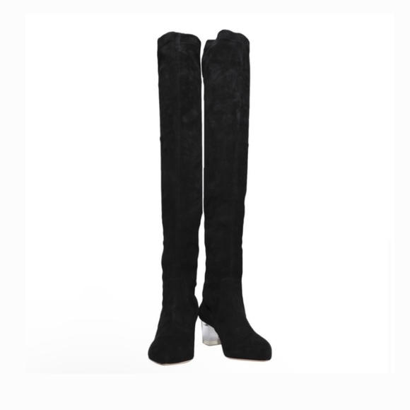 Charlotte Olympia Black Suede Over the Knee Boots | 37.5 - Picture 2 of 11